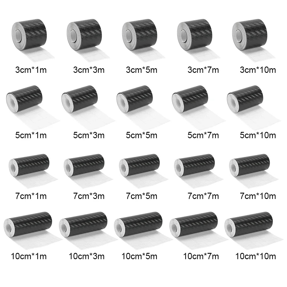 Carbon Fiber Tape Stickers on Car 3D Nano Black Car Door Edge Guards Side Waterproof Decorative Adhesive Protector Film Tape