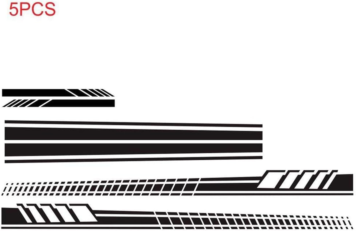 5 Pieces Vinyl Car Side Sticker Long Stripe Auto Body Racing Sports Decals Universal Car Truck DIY Decal Stripe Vinyl Stickers Decoration