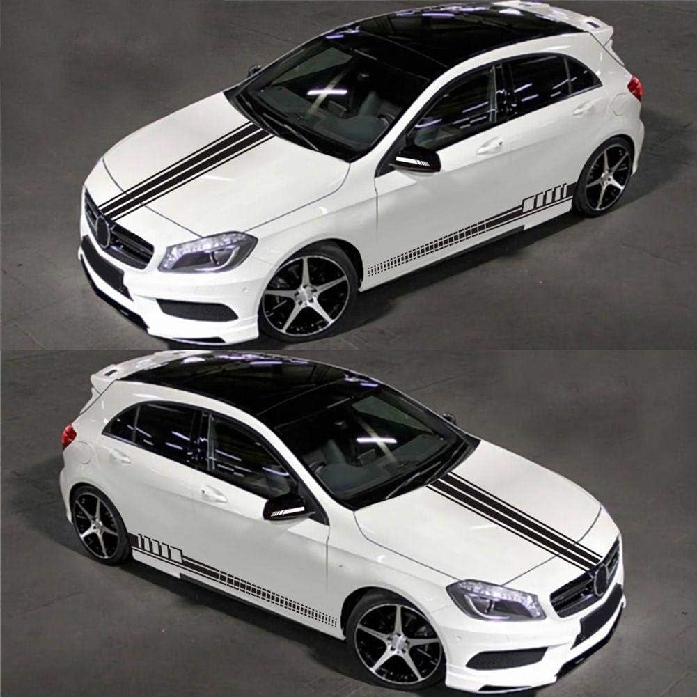 5 Pieces Vinyl Car Side Sticker Long Stripe Auto Body Racing Sports Decals Universal Car Truck DIY Decal Stripe Vinyl Stickers Decoration