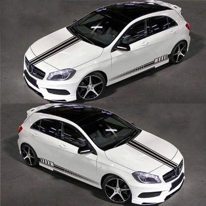 5 Pieces Vinyl Car Side Sticker Long Stripe Auto Body Racing Sports Decals Universal Car Truck DIY Decal Stripe Vinyl Stickers Decoration