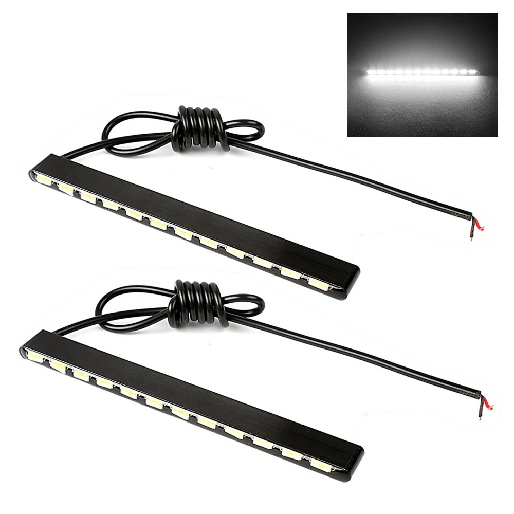 Car Styling Daytime Running Lights 2Pcs Daylight SMD 7030 12 Leds Led Strip Waterproof Car DRL