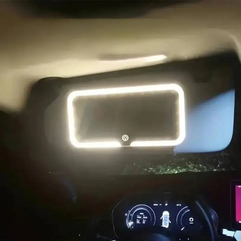 LED Car Sun Visor Vanity Mirror Car Vanity Mirror with 3 Light Modes& 60 Leds Rechargeable Cosmetic Mirror Makeup Mirror for Car