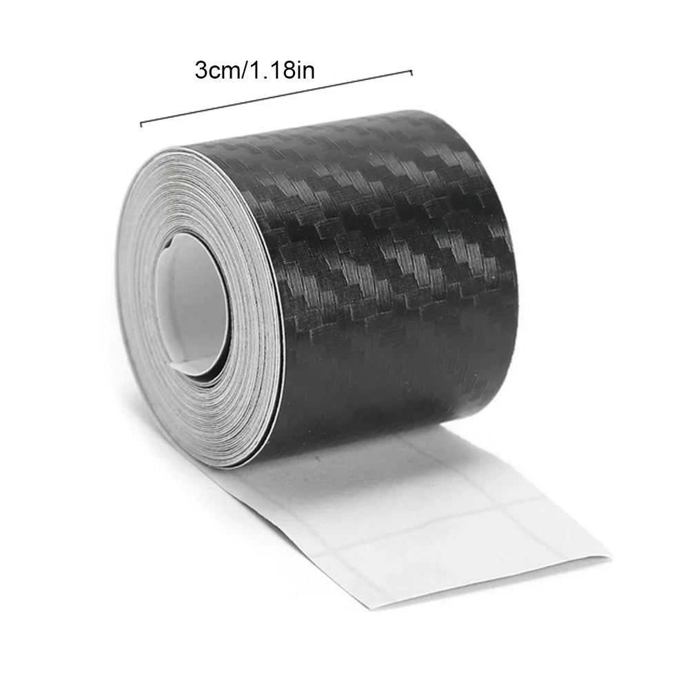 Carbon Fiber Tape Stickers on Car 3D Nano Black Car Door Edge Guards Side Waterproof Decorative Adhesive Protector Film Tape