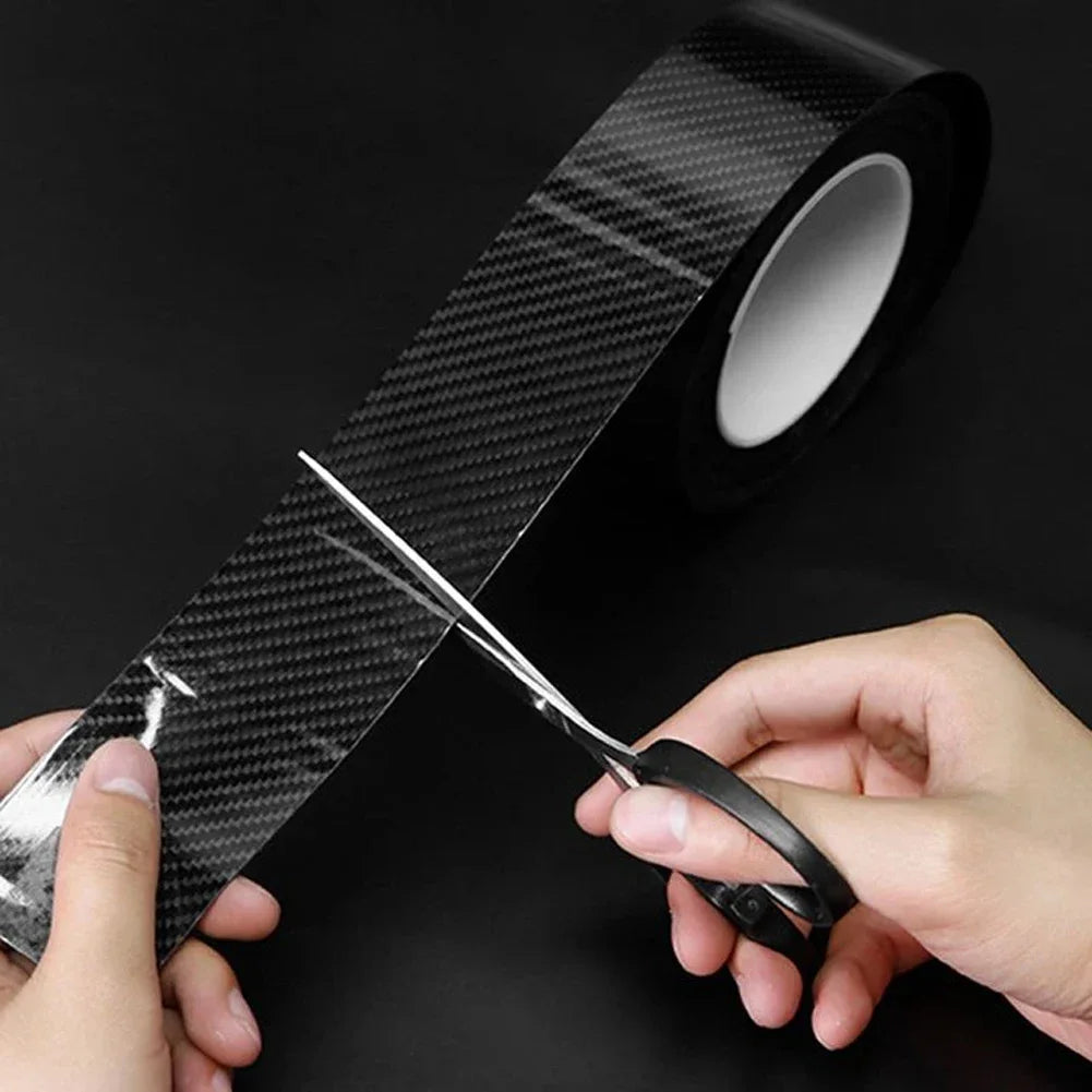 Carbon Fiber Tape Stickers on Car 3D Nano Black Car Door Edge Guards Side Waterproof Decorative Adhesive Protector Film Tape