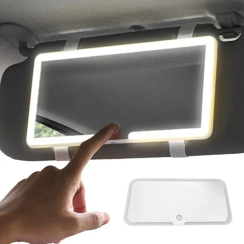 LED Car Sun Visor Vanity Mirror Car Vanity Mirror with 3 Light Modes& 60 Leds Rechargeable Cosmetic Mirror Makeup Mirror for Car