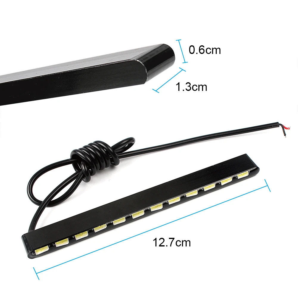 Car Styling Daytime Running Lights 2Pcs Daylight SMD 7030 12 Leds Led Strip Waterproof Car DRL
