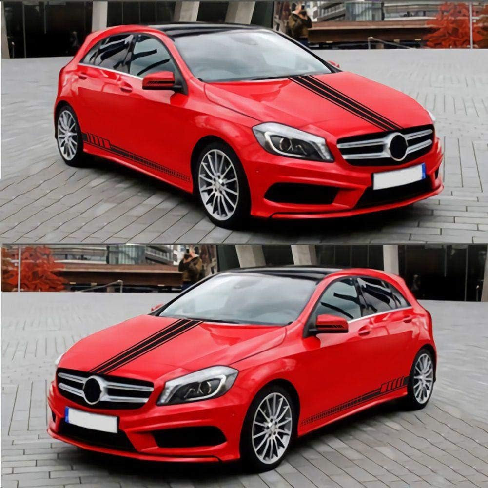 5 Pieces Vinyl Car Side Sticker Long Stripe Auto Body Racing Sports Decals Universal Car Truck DIY Decal Stripe Vinyl Stickers Decoration