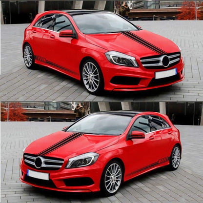 5 Pieces Vinyl Car Side Sticker Long Stripe Auto Body Racing Sports Decals Universal Car Truck DIY Decal Stripe Vinyl Stickers Decoration