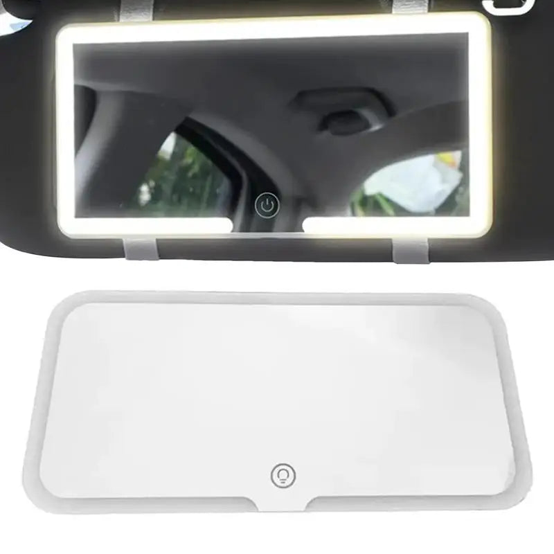 LED Car Sun Visor Vanity Mirror Car Vanity Mirror with 3 Light Modes& 60 Leds Rechargeable Cosmetic Mirror Makeup Mirror for Car