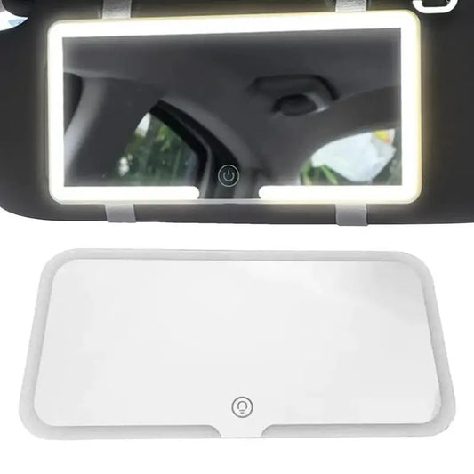LED Car Sun Visor Vanity Mirror Car Vanity Mirror with 3 Light Modes& 60 Leds Rechargeable Cosmetic Mirror Makeup Mirror for Car